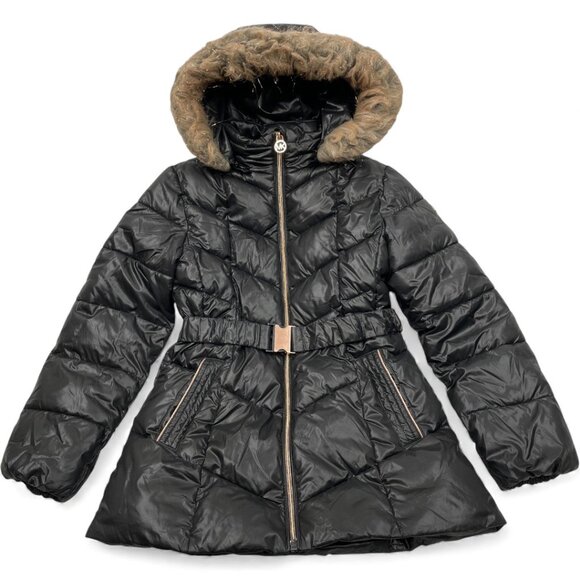 Michael Kors Puffer Removable Hood Winter Coat Jacket Parka Girls Kids 10-12 - Picture 1 of 14